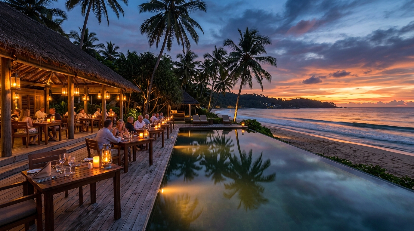 Golden Sands resort pool and dining pavilion
